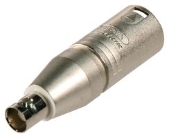 NEUTRIK NA2MBNC Connector Adapter, Circular, XLR, 3 Ways, Plug, BNC Coaxial, 2 Ways, Receptacle