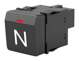 EAO 09-400009.10648 Rocker Switch, Momentary, SPST-NO, Illuminated, Panel Mount, Black, S09 Universal Series