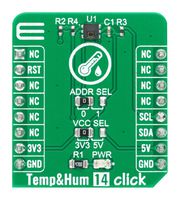 MIKROELEKTRONIKA MIKROE-4306 Add-On Board, Temperature & Humidity 14 Click, MikroBUS Compatible Development Boards