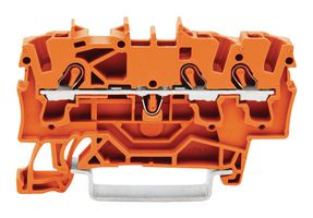 WAGO 2002-1302 DIN Rail Mount Terminal Block, 3 Ways, 22 AWG, 12 AWG, 2.5 mm², Clamp, 24 A