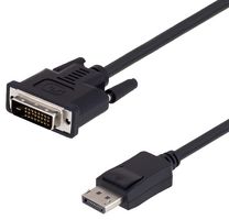 L-COM CTLDVI-DLSP-MM-10 Audio / Video Cable Assembly, DVI-D Plug, DisplayPort Plug, 10 ft, 3.05 m, Black