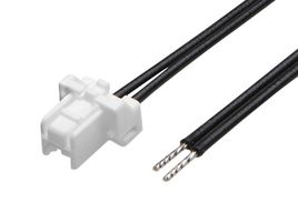 MOLEX 221959-1024 Cable Assembly, CLIK-Mate Plug to Free End, 2 Ways, 2 mm, 1 Row, 600 mm, 23.6 "