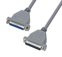 L-COM CSM25MF-10 Computer Cable, D Subminiature Plug, 25 Way, D Subminiature Socket, 25 Way, 10 ft, 3.05 m, Grey