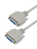 L-COM CSMN15FF-2.5 Computer Cable, D Subminiature Socket, 15 Way, D Subminiature Socket, 15 Way, 2.5 ft, 762 mm