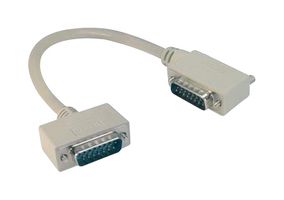 L-COM CSMNRA15-1MM-5 Computer Cable, D Subminiature Plug, 15 Way, D Subminiature Plug, 15 Way, 90°, 5 ft, 1.5 m