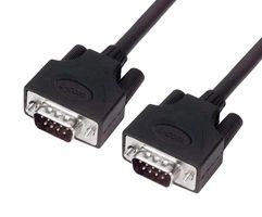 L-COM CSMUZ9MM-5 Computer Cable, D Subminiature Plug, 9 Way, D Subminiature Plug, 9 Way, 5 ft, 1.5 m, Black