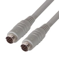 L-COM DK238MM-3 Computer Cable, Mini-DIN Plug, 8 Way, Mini-DIN Plug, 8 Way, 3 ft, 914.4 mm, Grey, DK238MM Series