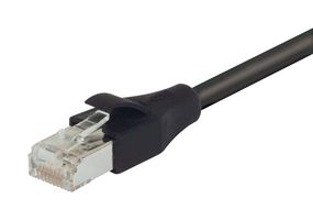 L-COM TRD695SCR-BLK-20 Ethernet Cable, Cat6, RJ45 Plug to RJ45 Plug, Black, 6.1 m, 20 ft
