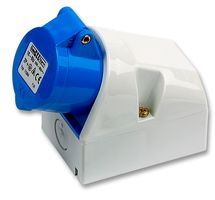 CEENORM 611304 Pin & Sleeve Connector, 16 A, Panel Mount, Socket, 3P+E, Blue