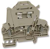 WEIDMULLER 161640 ZSI2.5 Fused Terminal Block, 2 Ways, 26 AWG, 12 AWG, 4 mm², Screw, 6.3 A