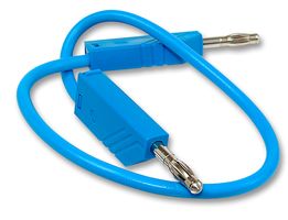 HIRSCHMANN TEST AND MEASUREMENT 934059102 Test Lead, 4mm Banana Plug to 4mm Banana Plug, Blue, 60 V, 32 A, 250 mm