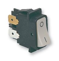 ARCOLECTRIC / BULGIN LIMITED C1250ANTAA Rocker Switch, Off-On, DPST, Non Illuminated, Panel Mount, Grey, 1250 Series