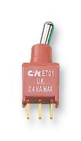 C&K COMPONENTS ET01MD1CBE Toggle Switch, On-On, SPDT, Non Illuminated, ET Series, Through Hole