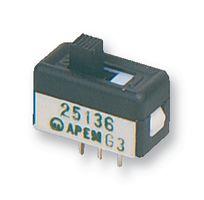 Apem 25136NLDH Slide Switch, Spdt, Gold