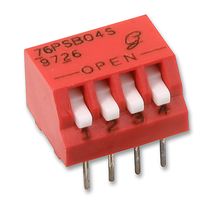 GRAYHILL 76PSB04ST DIP / SIP Switch, 4 Circuits, Piano Key, Through Hole, SPST, 30 VDC, 150 mA