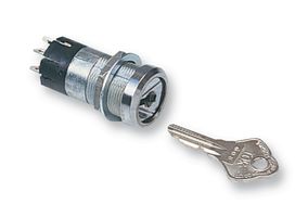 SAIA-BURGESS K2/3TMA 201 Keylock Switch, Off-On, DPDT-NO, K2/3 Series, 2 Position, Screw, 2 A