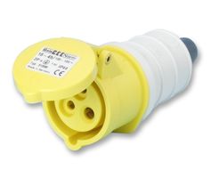 CEENORM 631886 Pin & Sleeve Connector, 16 A, 110 V, Cable Mount, Socket, 2P+E