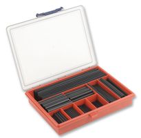 MULTICOMP PRO RNF-100-KIT-BLACK-FEC Heat Shrink Tubing Kit, 235 Pieces of RNF-100 Series Black PO Tube in Various Lengths and Sizes