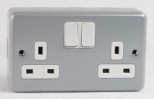 HONEYWELL K2946ALM Socket Outlet, Switched, Metalclad Plus, 2 Gang DP, 13A