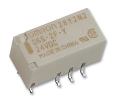 OMRON ELECTRONIC COMPONENTS G6S-2FY  DC24 Signal Relay, 24 VDC, DPDT, 2 A, G6S Series, Surface Mount, Non Latching