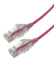 VIDEK 2994-0.2PK Ethernet Cable, Cat6, RJ45 Plug to RJ45 Plug, UTP (Unshielded Twisted Pair), Pink, 200 mm, 0.7 ft