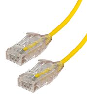 VIDEK 2994-0.3Y Ethernet Cable, Cat6, RJ45 Plug to RJ45 Plug, UTP (Unshielded Twisted Pair), Yellow, 300 mm, 1 ft