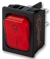 MARQUARDT 1835.3112 Rocker Switch, Off-On, DPST, Illuminated, Panel Mount, Red, 1830 Series