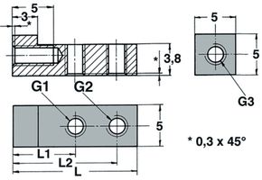 ETTINGER 005.60.422 Standoff, Brass, M2.5, Cube, 12 mm, 12 mm