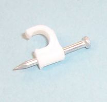 PRO POWER CBT-7275 Fastener, Nail Mount Cable Clamp, 6 mm, PVC (Polyvinylchloride), White