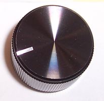 MULTICOMP 061-7006 Knob, Round Shaft, 6.35 mm, Aluminium, Round with Top Indicator Line, 23.8 mm, 061-7005-8 Series