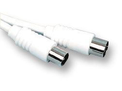 PRO SIGNAL AP00458 Audio / Video Cable Assembly, TV, Coaxial Plug, TV, Coaxial Plug, 3.28 ft, 1 m, White
