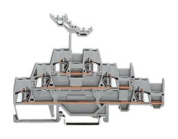 WAGO 280-550 DIN Rail Mount Terminal Block, 6 Ways, 28 AWG, 12 AWG, 2.5 mm², Clamp, 20 A
