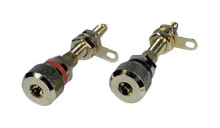 MCM CUSTOM AUDIO 50-4475 Binding Post, Speaker, Gold Plated, 2x tooth Washer, 1x Solder Lug, 2x Nut
