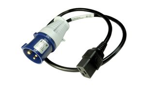 MULTICOMP PRO GW-151826 Mains Power Cord, IEC 60309 to IEC 60320-1 C19, 1 m, 16 A, 250 V, Black, MP-IP44 Commando Series