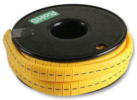 MULTICOMP PRO FM1(-) Wire Marker, Oval, Slide On Pre Printed, - (Minus), Black, Yellow, 5mm, 6 mm