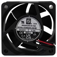 ORION FANS OD6025-12HBIP69K DC Axial Fan, 12 V, Square, 60 mm, 25 mm, Ball Bearing, 25 CFM