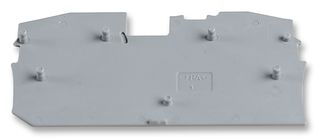 Wago 2016-1291 End Plate, For 2 Cond Tb, Grey