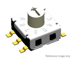 MULTICOMP PRO MP-RJM3-10R-Q-T/R Rotary Coded Switch, MP Rotary Switches, Surface Mount, 10 Position, 24 VDC, Decimal, 25 mA
