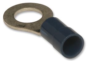 MOLEX 19070-0075 Ring Tongue Terminal, M6, 1/4", 14 AWG, 2.5 mm², InsulKrimp 19070 Series, Blue