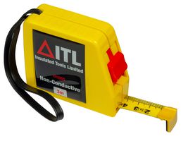 INSULATED TOOLS LTD 01855 Tape Measure, Non Conductive, Manual, 3 m Measuring Range