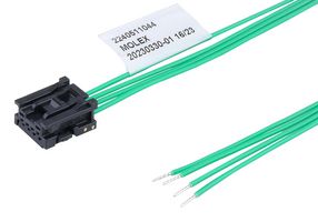 MOLEX 224051-1042 Cable Assembly, Mini50 Receptacle to Free End, 4 Ways, 2 mm, 1 Row, 150 mm, 5.9 "