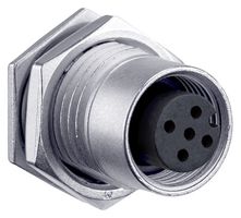 AMPHENOL LTW HDM12A-05PFFP-SF8002 Sensor Connector, Black, M Series, M12, Female, 5 Positions, PCB Socket, Straight Panel Mount