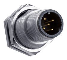 AMPHENOL LTW HDM12A-05PMMP-SF8001 Sensor Connector, Black, M Series, M12, Male, 5 Positions, PCB Pin, Straight Panel Mount