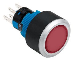 MULTICOMP PRO MPAB-PB-1039 Industrial Pushbutton Switch, 12 V LED, MPAB-PB Series, 22 mm, SPST-NO, SPST-NC, Latching, Round
