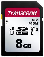 TRANSCEND TS8GSDC410M Flash Memory Card, MLC NAND, SD Card, UHS-1, Class 1, Class 10, 8 GB