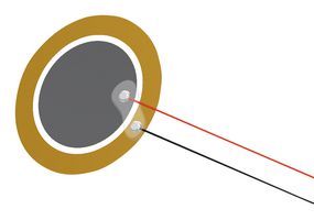 PUI AUDIO AB2720B-LW100-R Piezo Element, Bender, 2 kHz, 0.045 µF, 27 mm Diameter, 0.23 mm Height, 300 ohm