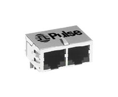 PULSE ELECTRONICS J8064E62NL Modular Connector, RJ45 Jack, 1 x 2 (Ganged), 8P8C, Cat5, Cat6, Through Hole Mount