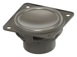 PUI AUDIO AS04804PS Speaker, General Purpose, 120 Hz to 20 kHz, 4 ohm, 12 W, 99 dB, Round with Square Frame, Panel Mount