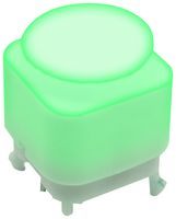 E-SWITCH PB350STRG Industrial Pushbutton Switch, 20 mA 3.2 V LED, PB350 Series, SPST-NO-DM, Momentary, Round, Green