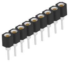 TE CONNECTIVITY 1-2444090-0 IC & Component Socket, 1Row, 9 Contacts, SIP Socket, 2.54 mm, Copper Alloy